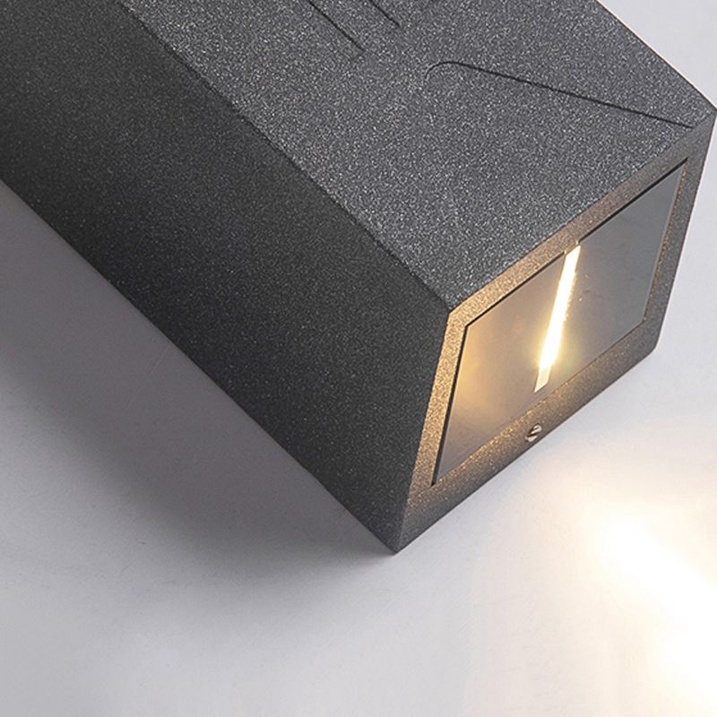 LED Aluminum Wall Mount Contemporary Cuboid Wall Lighting Fixture in Grey