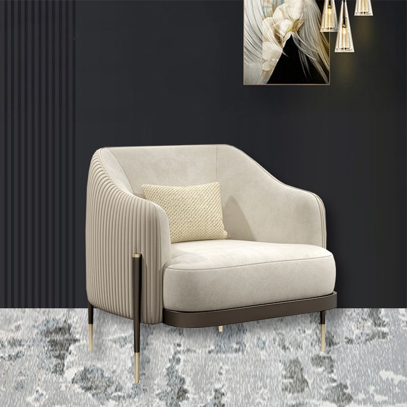 Glam Pillow Back Accent Armchair Sloped Arms Accent Armchair
