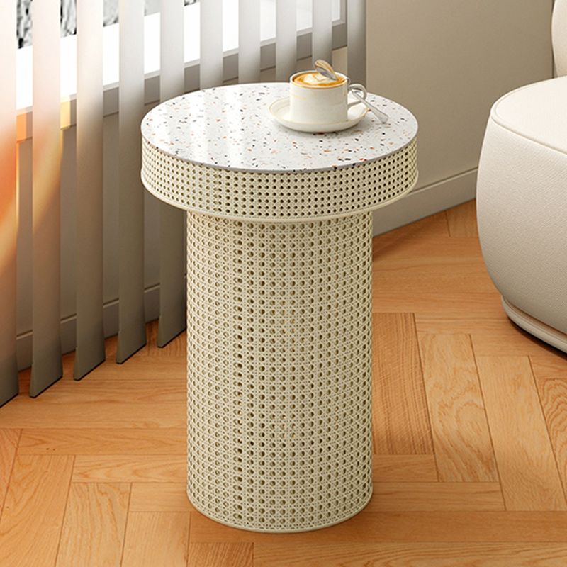 Contemporary Round Cocktail Table Single Slate Coffee Cocktail Table