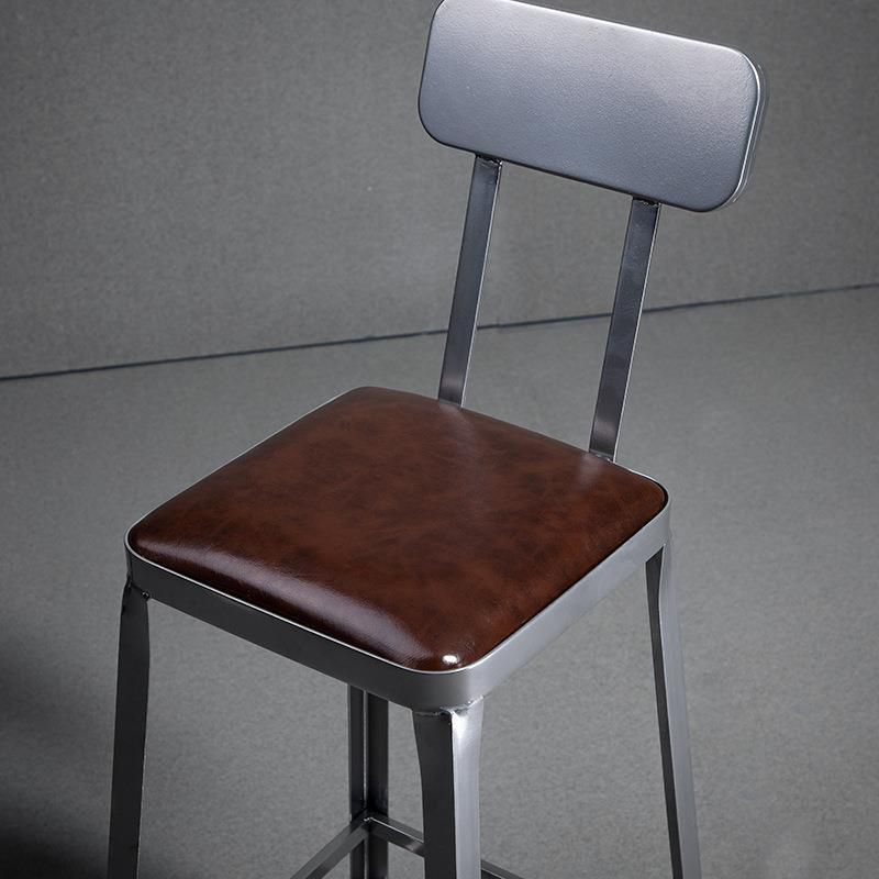 Industrial Iron Counter Height Stools Footrest Bar Stool for Indoor