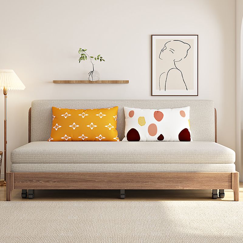 31" Wide Scandinavian Sleeper Sofa Futon Wood Foldable Sleeper Sofa