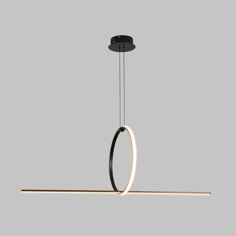 Minimaliste moderne à LED LEDTANT Metal 2 Light Island Light for Dining Room