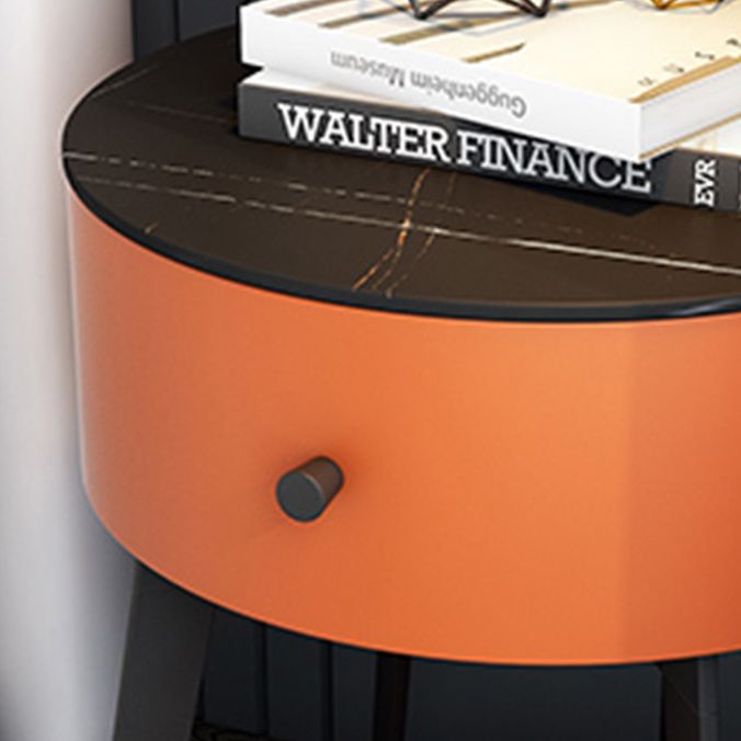 4 Legs Nightstand 22" Tall Accent Table Nightstand with Drawer and Shelf