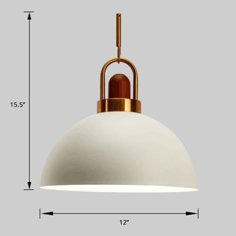 Schüsselform hängende Lampe Nordic Metal 1-Light Restaurant Deckenanhänger mit Lichtbogengriff