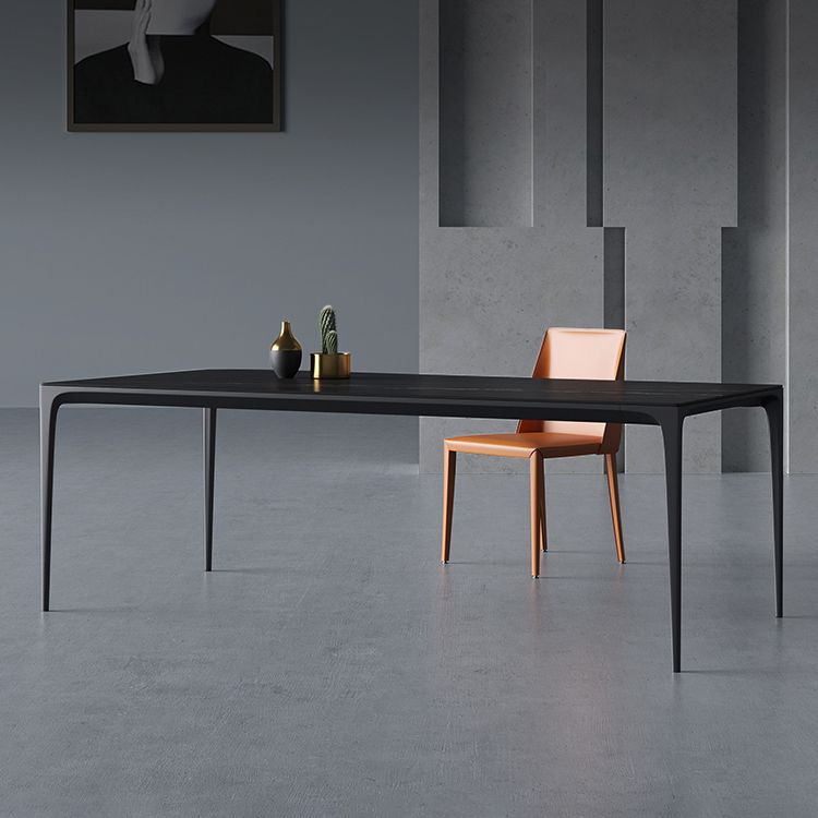 Rectangle Dining Site Table Stone Contemporary Dining Table with 4-foot
