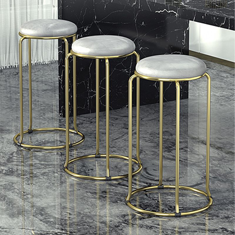 Scandinavian Stackable Armless Bar Stools Round Seat Backless Barstool