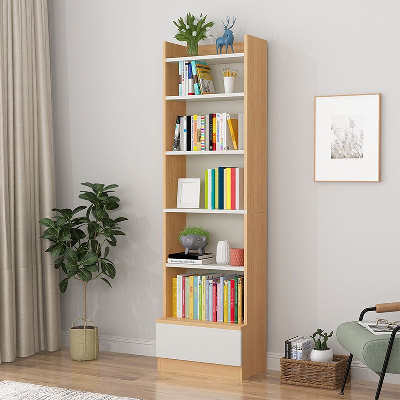 Engineered Wood Vertical Bookshelf Open Modern Shelf Bookcase for Study Room