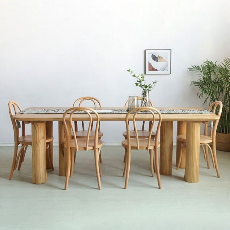 Modern Dining Set 1/5/7 Pieces Rectangle Pine Wood Dining Table for Living Room