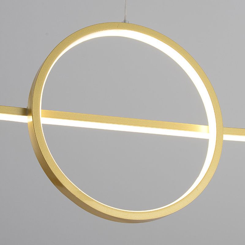Linear Island Pendant Contemporary Metal 4 Lights Hanging Light