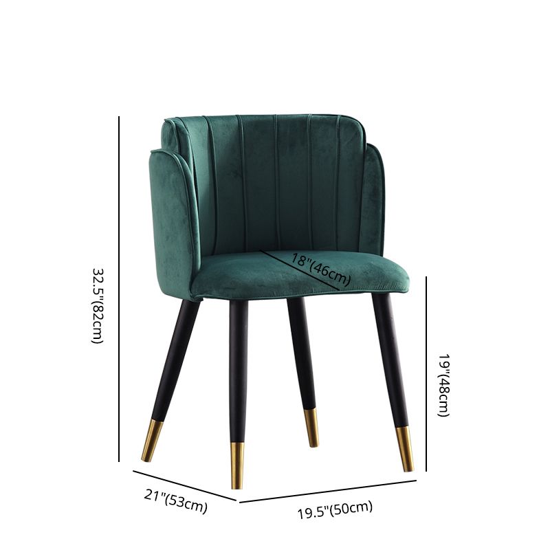 Chaises d'appoint rembourrées de style scandinave Chaises sans accoudoirs à dossier en baril pour un usage domestique (Ensemble de 2)