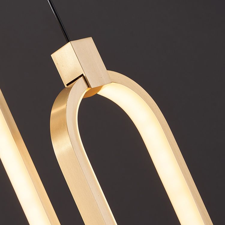 Minimalist LED Hanging Ceiling Light Aluminum 1-Light Linear Ceiling Pendant Light