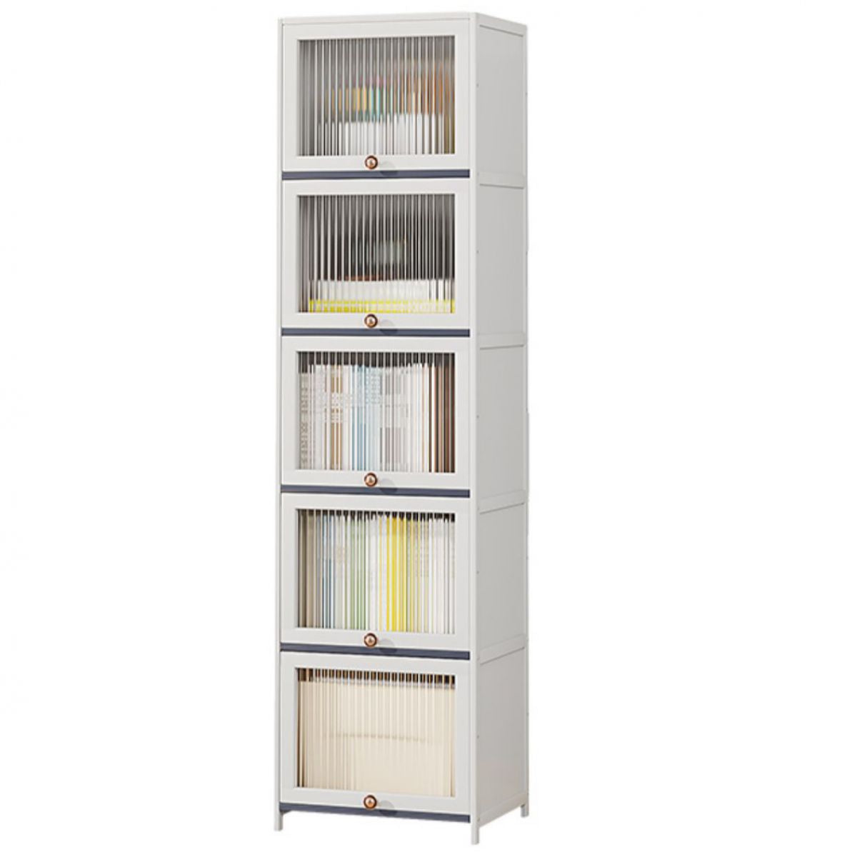 Mid-Century Modern Accent Cabinet Rectangle Storage Cabinet with Doors, White