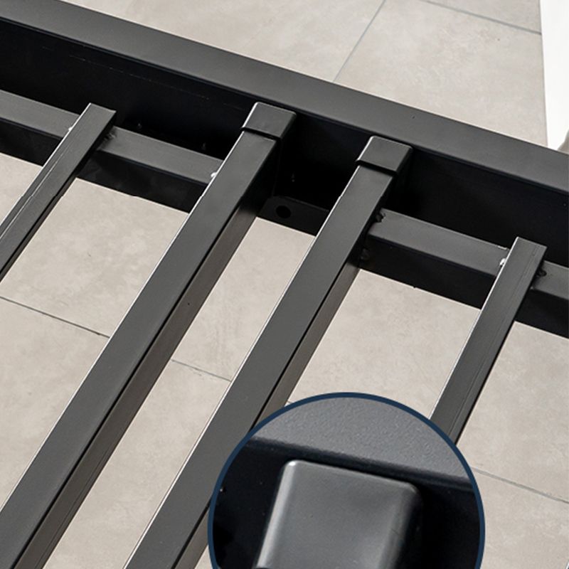 Slat Bed 36.61"H Adjustable Height with Open-Frame Upholstered Headboard