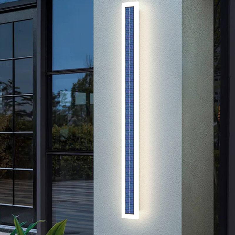 Metal Linear Shape Wall Mount Lighting Modern 1 Light Wall Mounted Light Fixture in Black