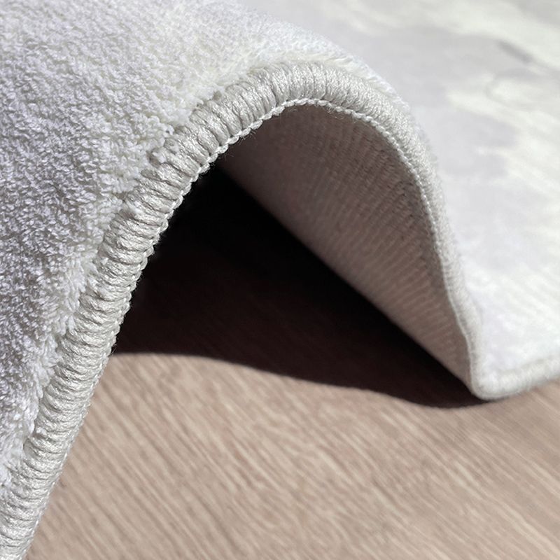Minimalist Color Rendering Rug White Tone Polyester Area Carpet Stain Resistant Rug for Living Room
