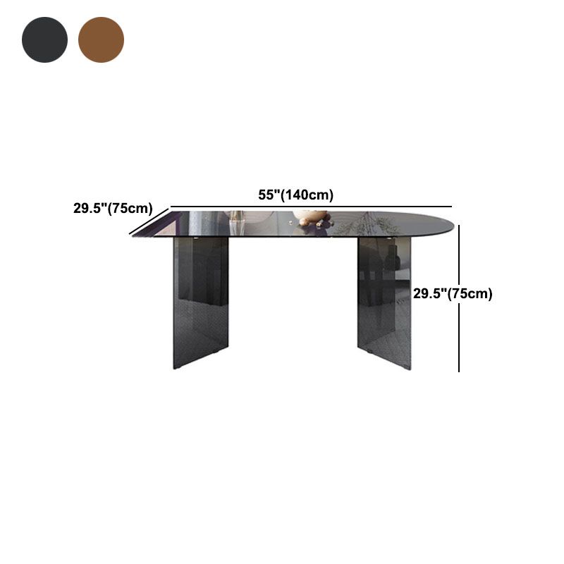 Glass Dining Room Collection Contemporary Double Pedestal Dining Table