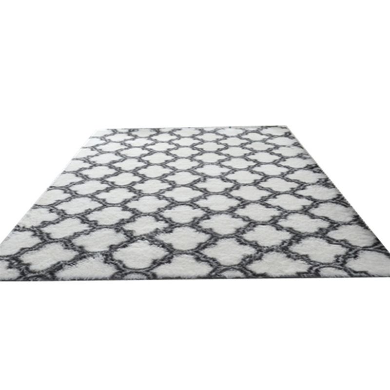 Relaxing Geometry Rug Multi Colored Modern Rug Shaggy Machine Washable Stain Resistant Non-Slip Backing Rug for Home