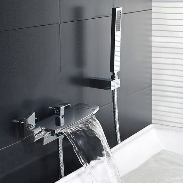 Modern Bathroom Tub Spout Wall Mounted Fixed Waterfall Faucet