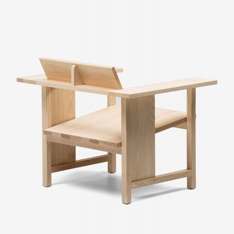 Modern Simple Arm Chair Solid Wood Frame Guest Chair for Dining Room