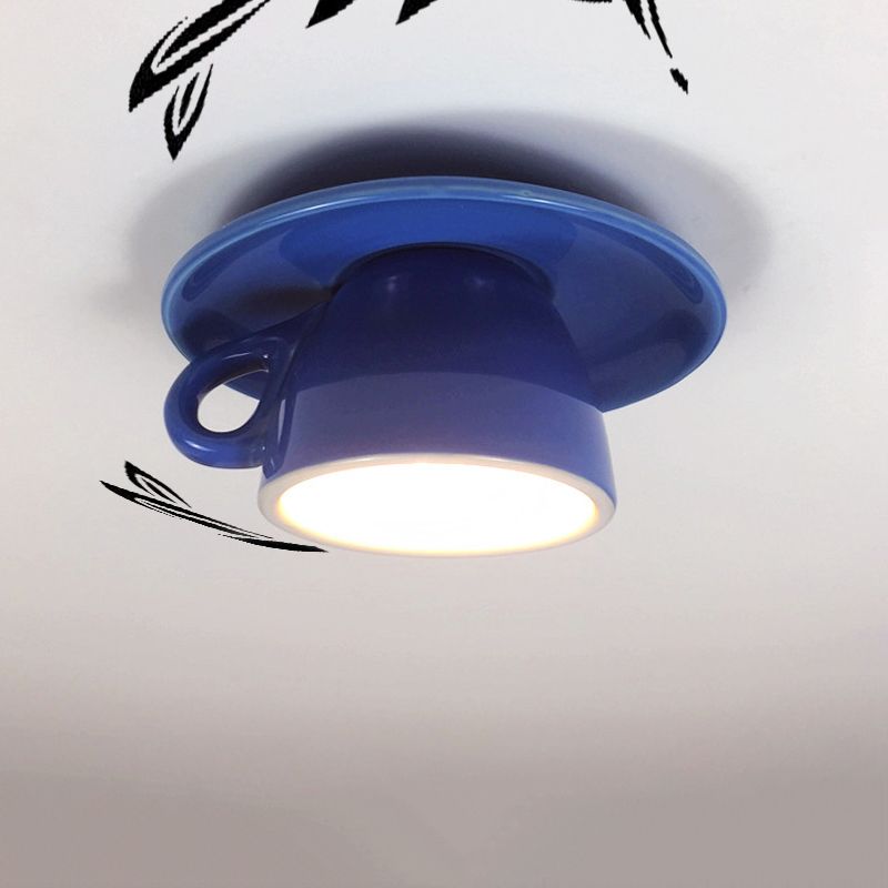 Koffiekopje Keramiek Plafondverlichting Macaron 1 lichtroze/blauw/gele LED-inbouwlamp