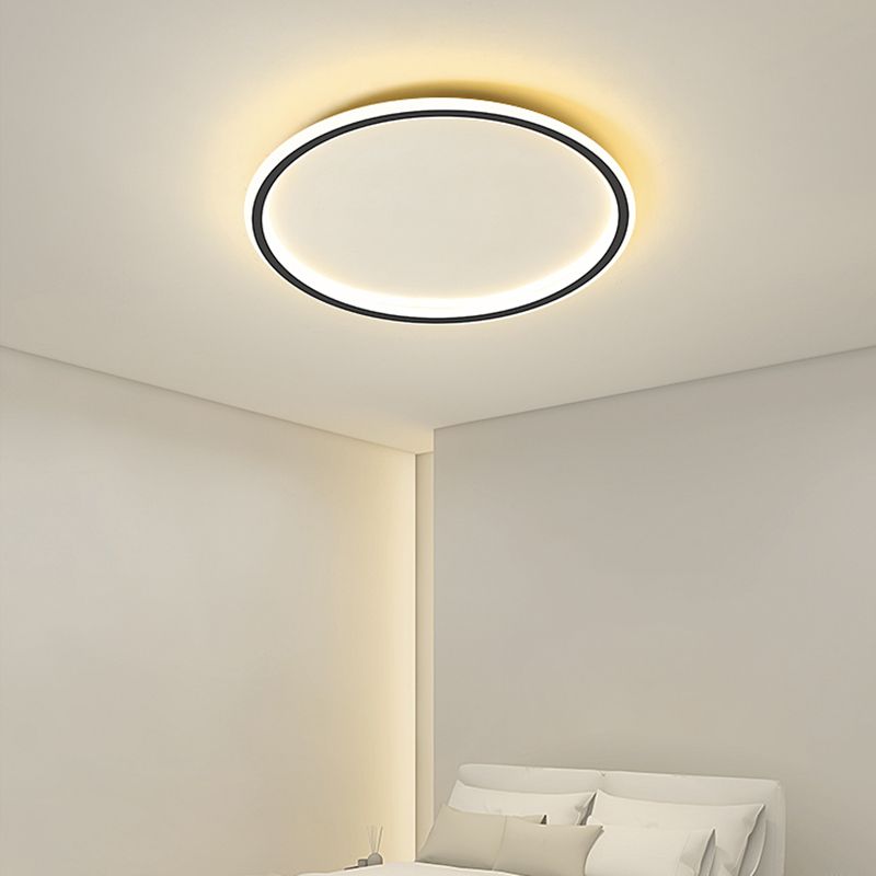 Lacquered Aluminium LED Flush Mount in Modern Simplicity Acrylic Circular Ceiling Light for Bedroom