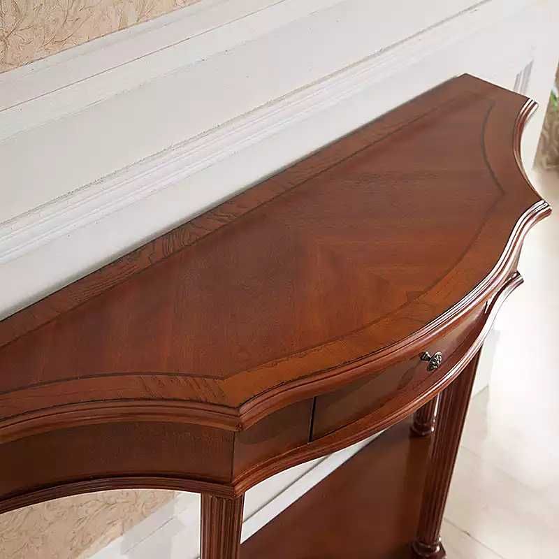 Victorian Rubber Wood End Table Freeform Console Table for Hall