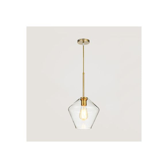 Triangle en verre transparent / ambre / urne / diamant pendentif lampad