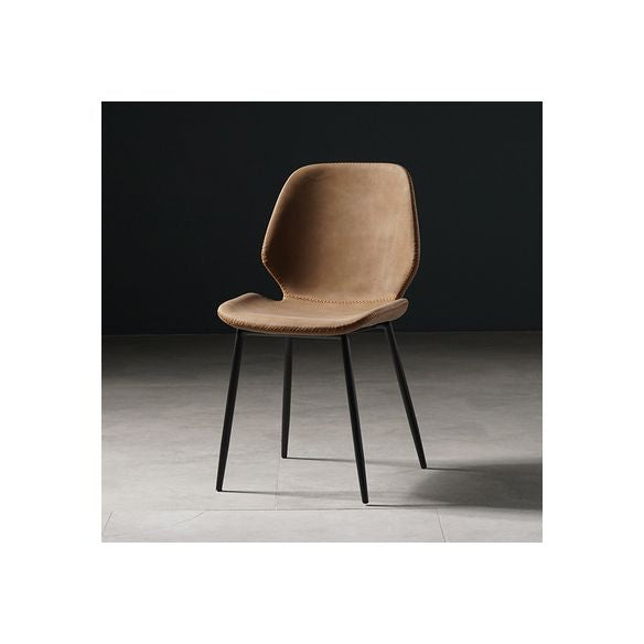 Chaise de salle à manger en métal de style contemporain chaise arrière solide avec jambes noires