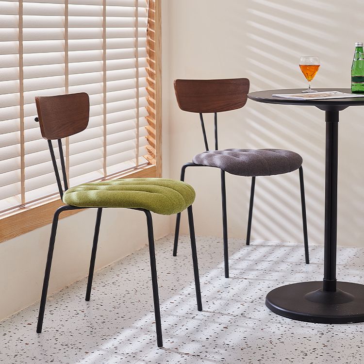 Chaise de salle à manger de style industriel, chaises latérales de cuisine sans accoudoirs avec pieds en métal