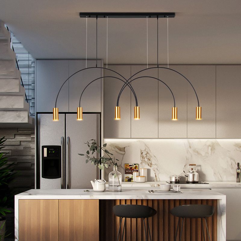 Moderner Stilzylinder hängende Anhänger Lichter Metall 6 Licht Anhänger Beleuchtungskarten