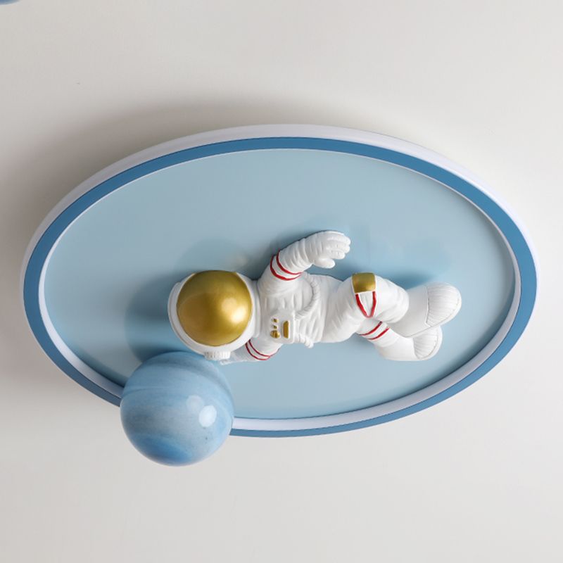 Luz de techo empotrada de 1 luz de metal con montaje empotrado LED de dibujos animados circulares para habitación infantil