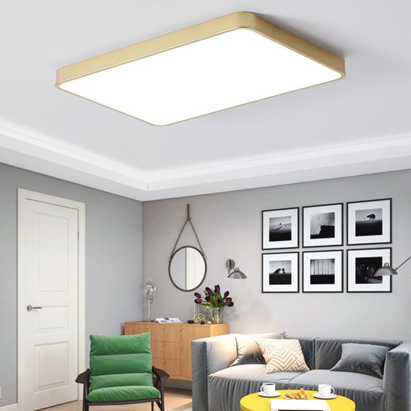 Minimalist LED Flush Mount Ceiling Light Golden Geometry Ceiling Lamp with Acrylic Shade