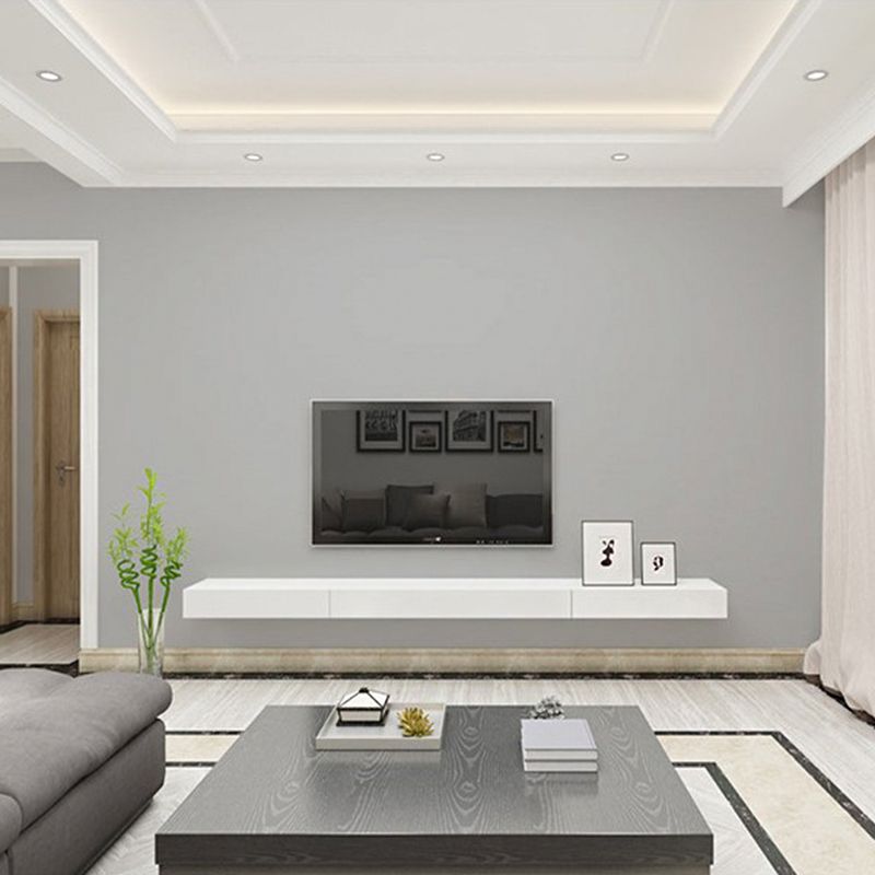 Scandinavian Plain Pattern Wallpaper Waterproof Self-Adhesive Wall Covering, 48.4 sq ft.