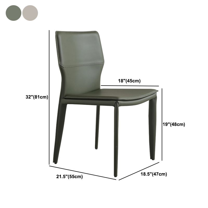 Contemporary Style Dining Chairs Armless Chairs with Metal Legs for Home
