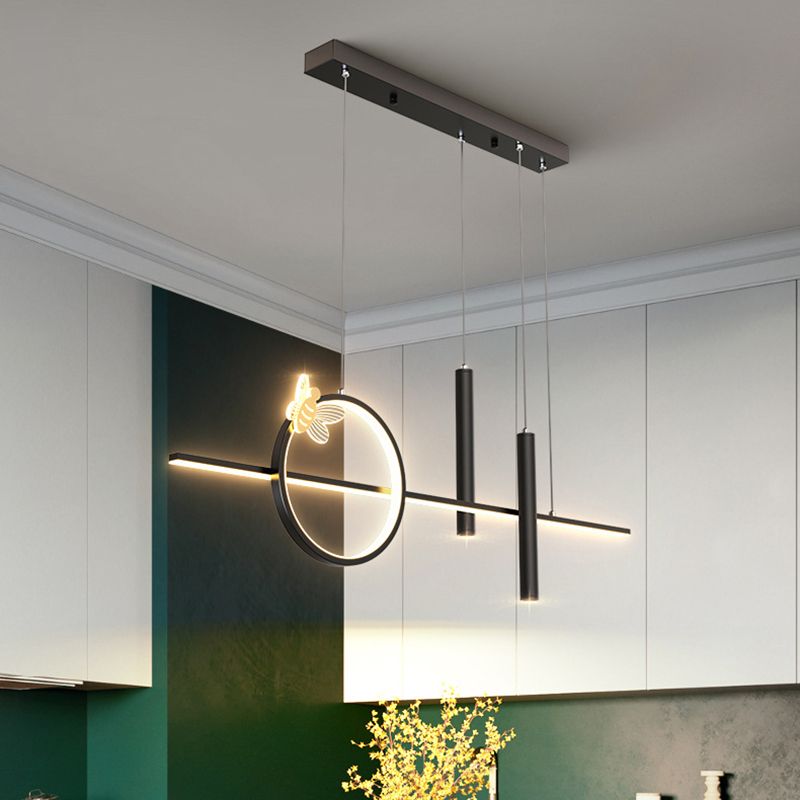 Geometric Island Pendant Lights Modern Kitchen Island Lighting Metal 5 Light Island Lights