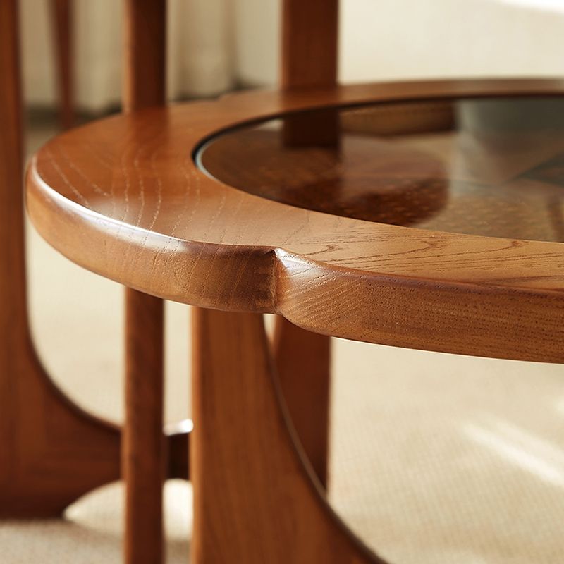 Glass Top Coffee or End Table Black Cross Legs Coffee Cocktail Table