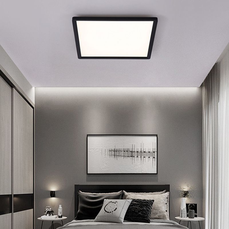 Zwarte rand vierkant LED plafond licht modernisme woonkamer flush licht met witte acryl schaduw