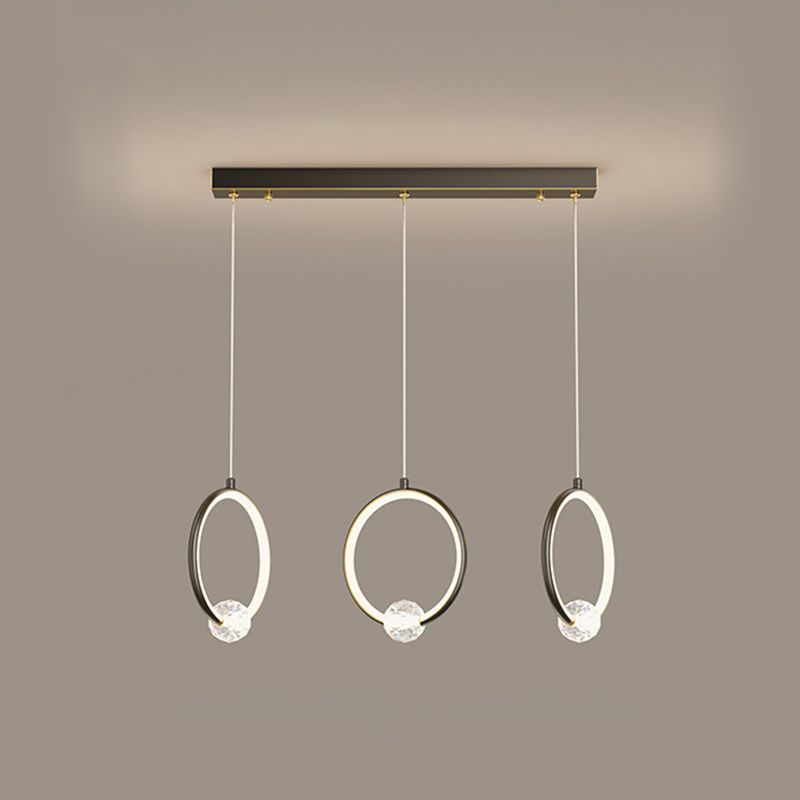 Ring-Shaped Hanging Pendant Light Modern Metal LED Indoor Suspended Lighting Fixture