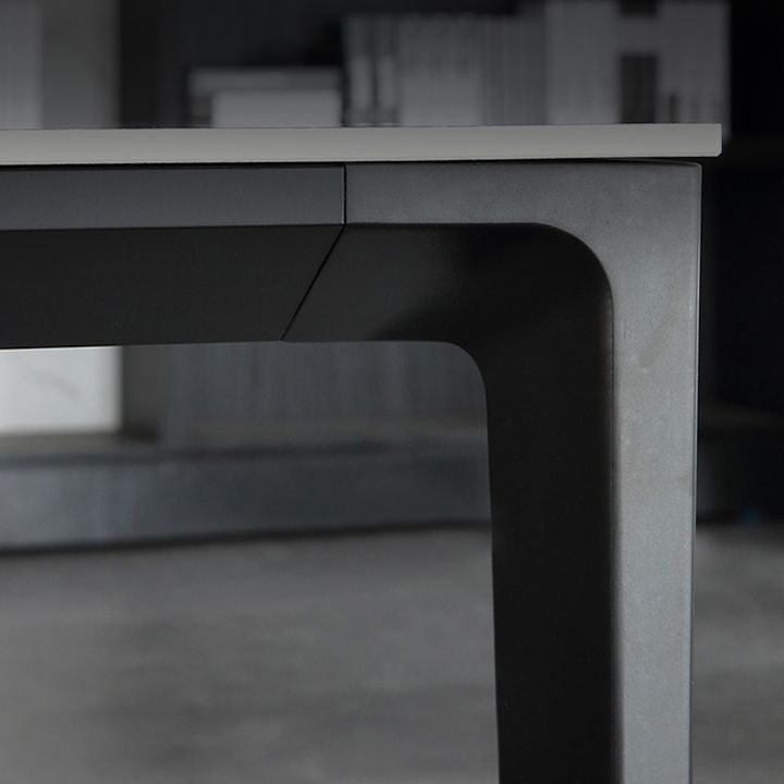 Rectangle Dining Site Table Stone Contemporary Dining Table with 4-foot