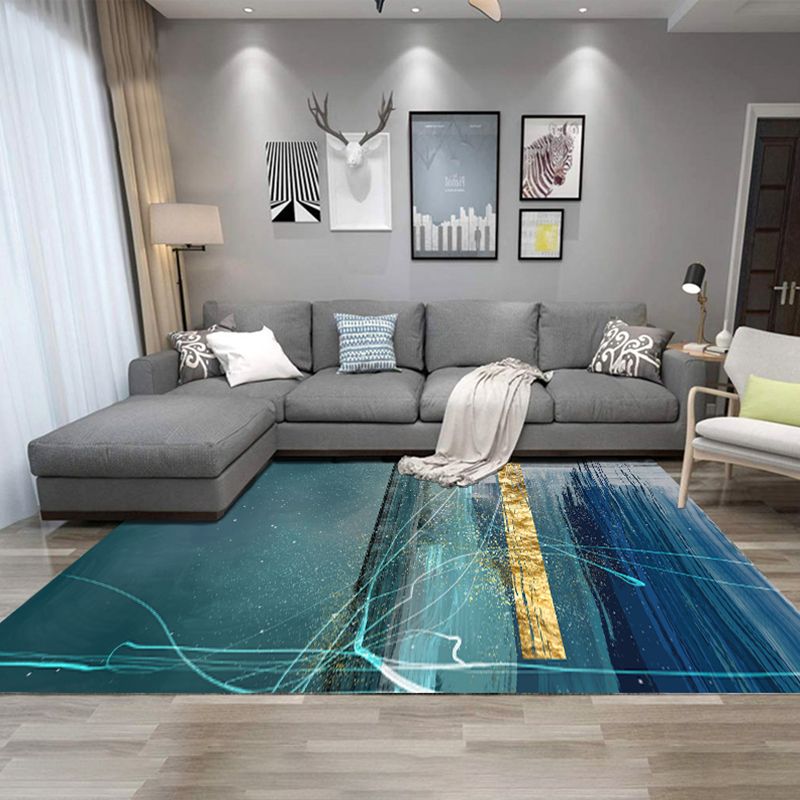 Simplicity Color Blooming Rug Multicolor Polyester Area Carpet Anti-Slip Backing Rug for Living Room