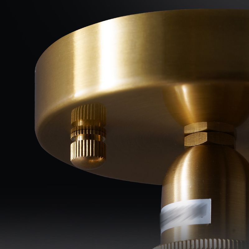 Nordic Cylinder Ceiling Mounted Fixture Glass Bedroom Ceiling Lamp in Gold