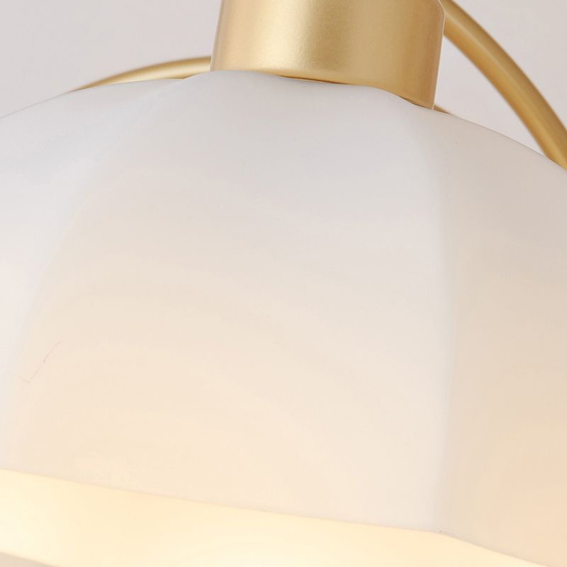 Glass Floriated Pendant Light in Modern Creative Style Lacquered Iron Chandelier for Dining Room