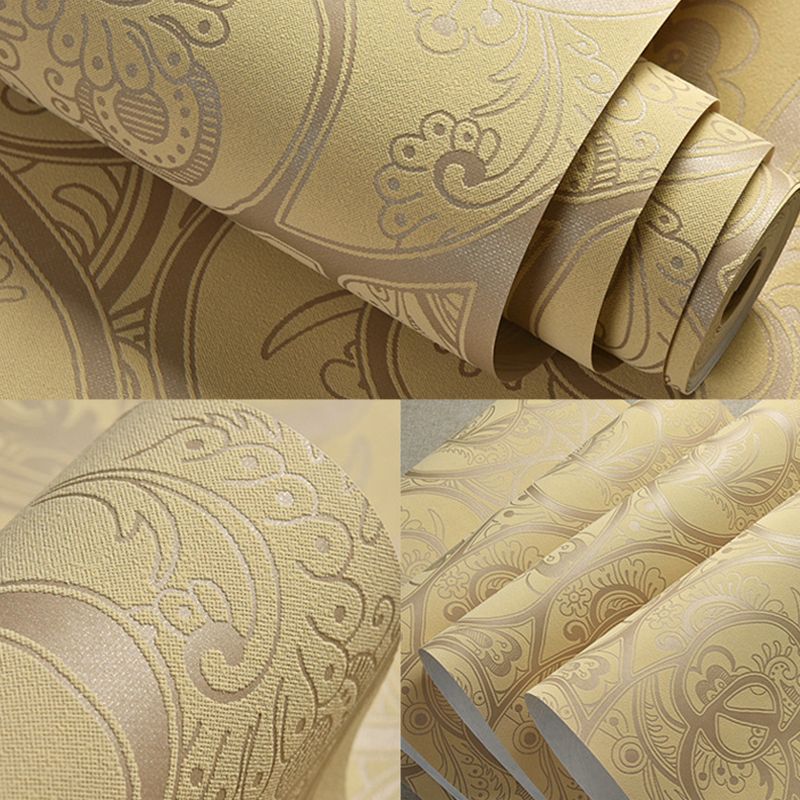 Wallpaper Roll Rose Light Color Contemporary Non-Woven Fabric Wall Covering, 33' L x 20.5" W