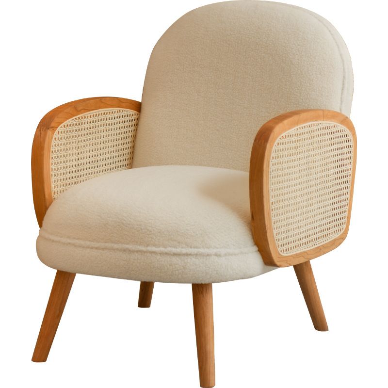 Scandinavian 23.23" Wide Fixed Back Sponge Square Arms 4 legs Chair