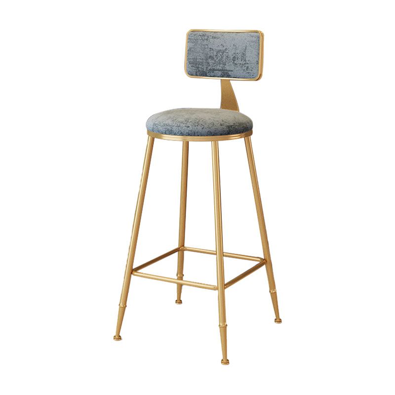 Scandinavian Round Barstools for Home Armless Stools with Metal Base