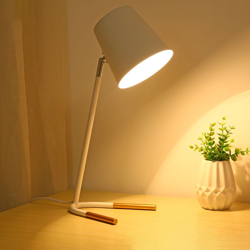 Table en métal en forme de seau Macaron 1 lampe de chevet de bulbe avec base en U