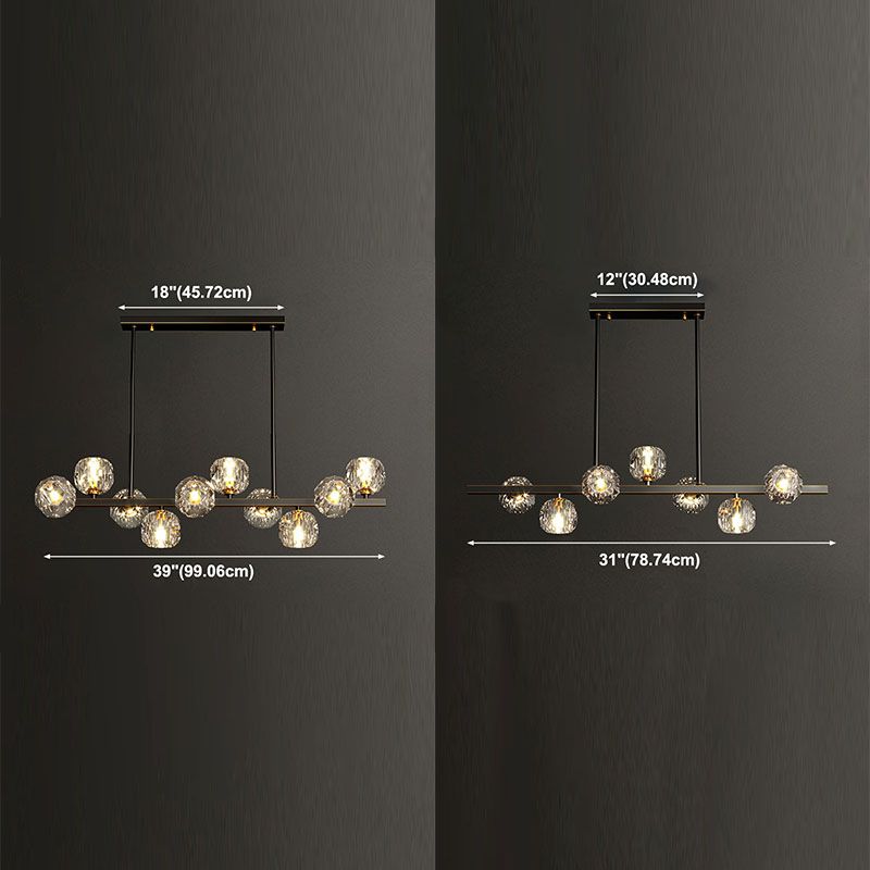 Lumière simple luxe moderne Crystal LED suspendu îlot suspendu pour salle à manger