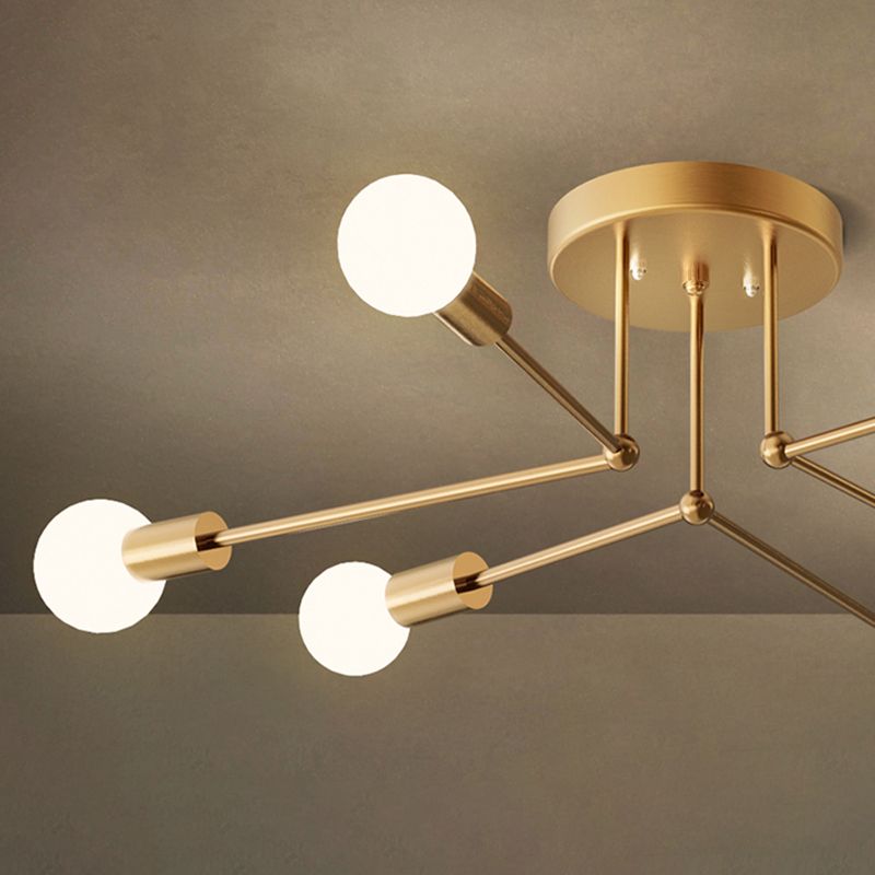Zeitgenössische Sputnik Semi Flush Mount Glas Wohnzimmer Deckenmontage Leuchte Leuchte