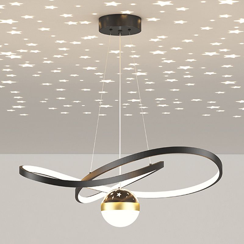 Twist Shade Metal Chandelier Lights Modern 2- Light Chandelier Lighting Fixtures