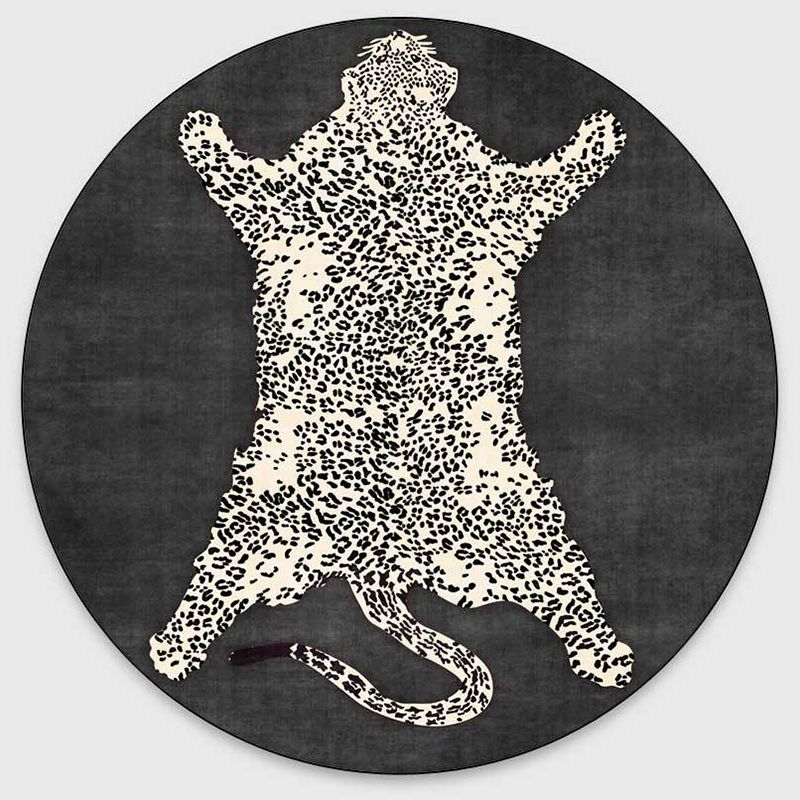 Kleurrijk stijlvol ronde vloerkleed moderne tijger bedrukt tapijt niet-slip achterste tapijt voor woningdecoratie